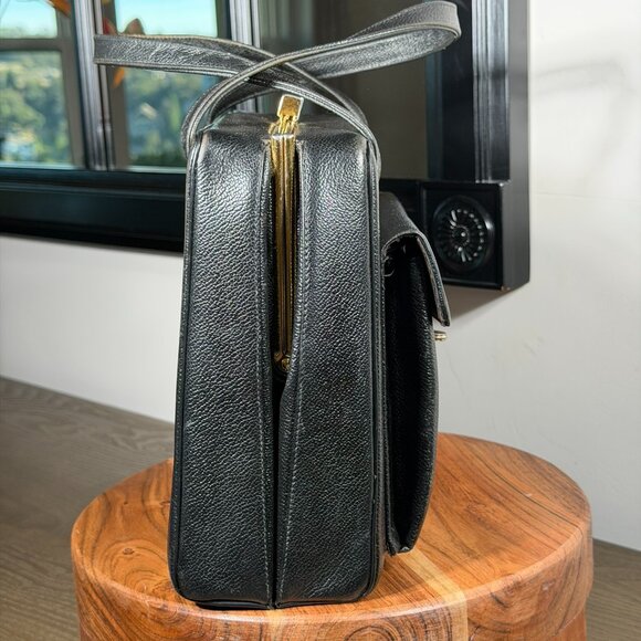 Vintage Black Structured Handbag – 1950s/1960s Style - Picture 8 of 15